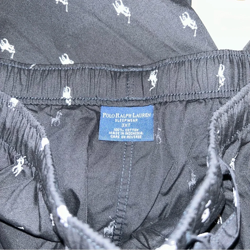 Polo Ralph Lauren Sleepwear Black Allover Pony PJ Bottoms‎ Size 3XT
